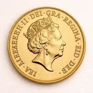 Double Sovereign gold coin displayed for a premium UK bullion product page