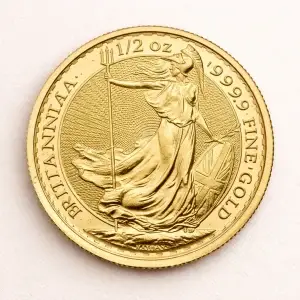 1/2oz Britannia Gold Coin presented as a premium investment gold coin for UK bullion buyers